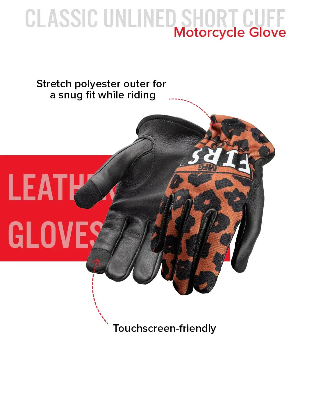 Cheetah Women's Clutch Gloves - First Manufacturing Company - Flyclothing LLC