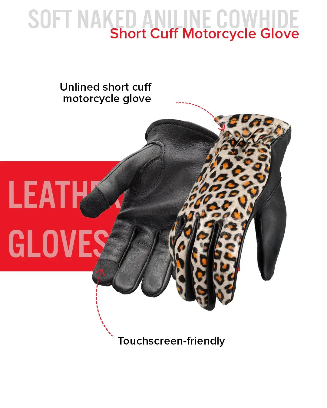 Roper Women's Motorcycle Leather Gloves - First Manufacturing Company - Flyclothing LLC