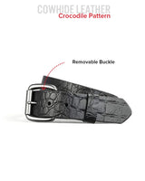 Crocodile Pattern Leather Belt - First Manufacturing Company - Flyclothing LLC