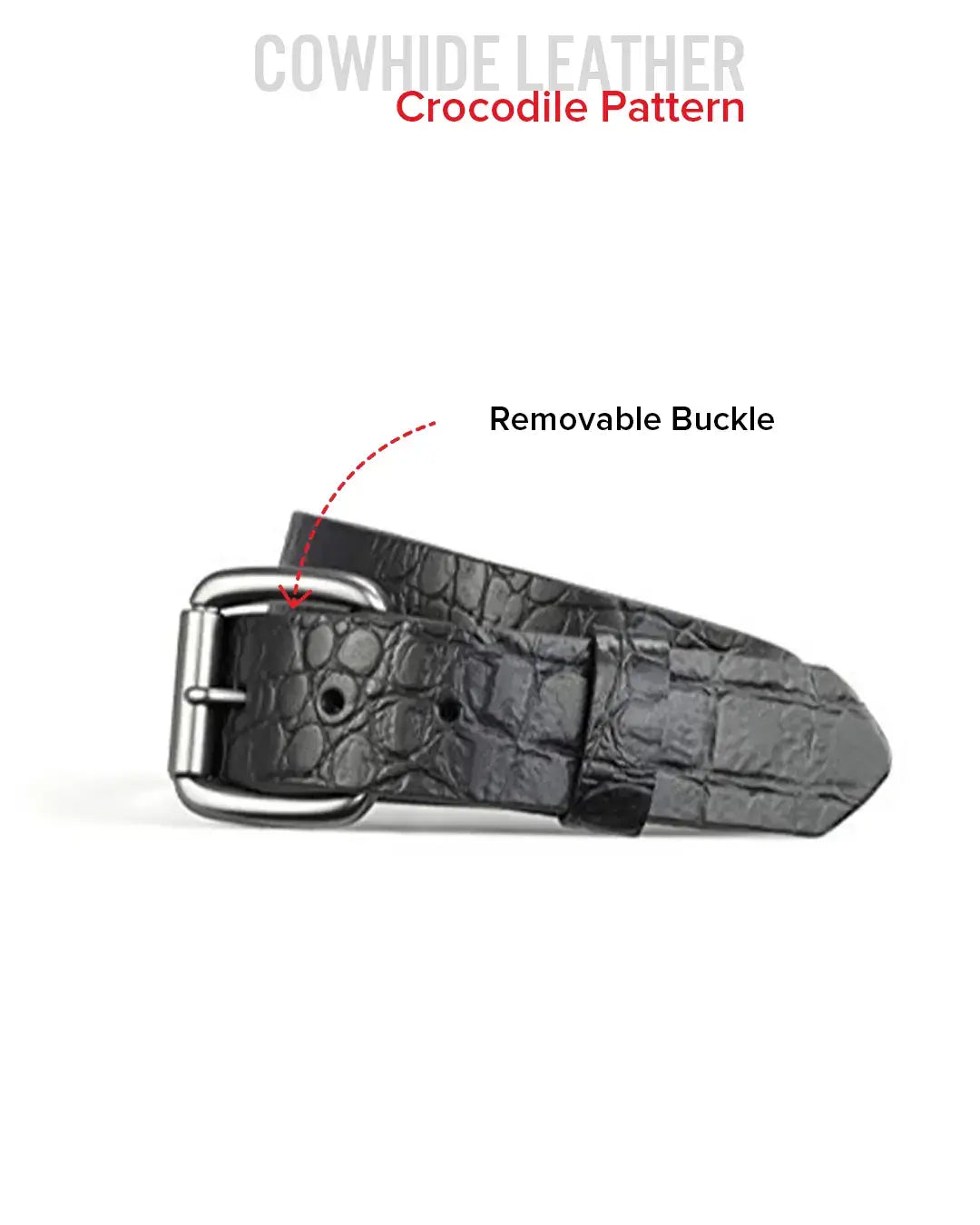 Crocodile Pattern Leather Belt - First Manufacturing Company - Flyclothing LLC