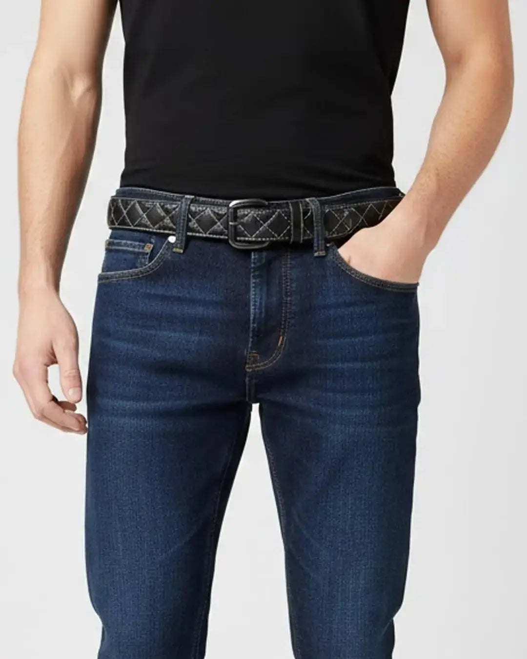 Diamond Quilted Leather Belt - First Manufacturing Company - Flyclothing LLC