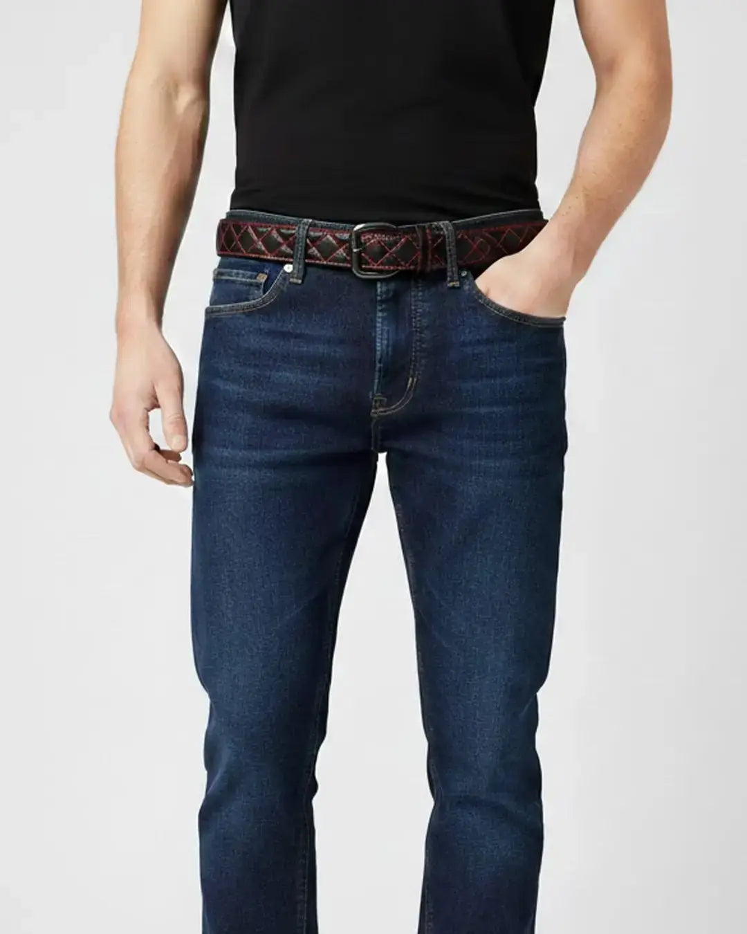 Diamond Quilted Leather Belt - First Manufacturing Company - Flyclothing LLC