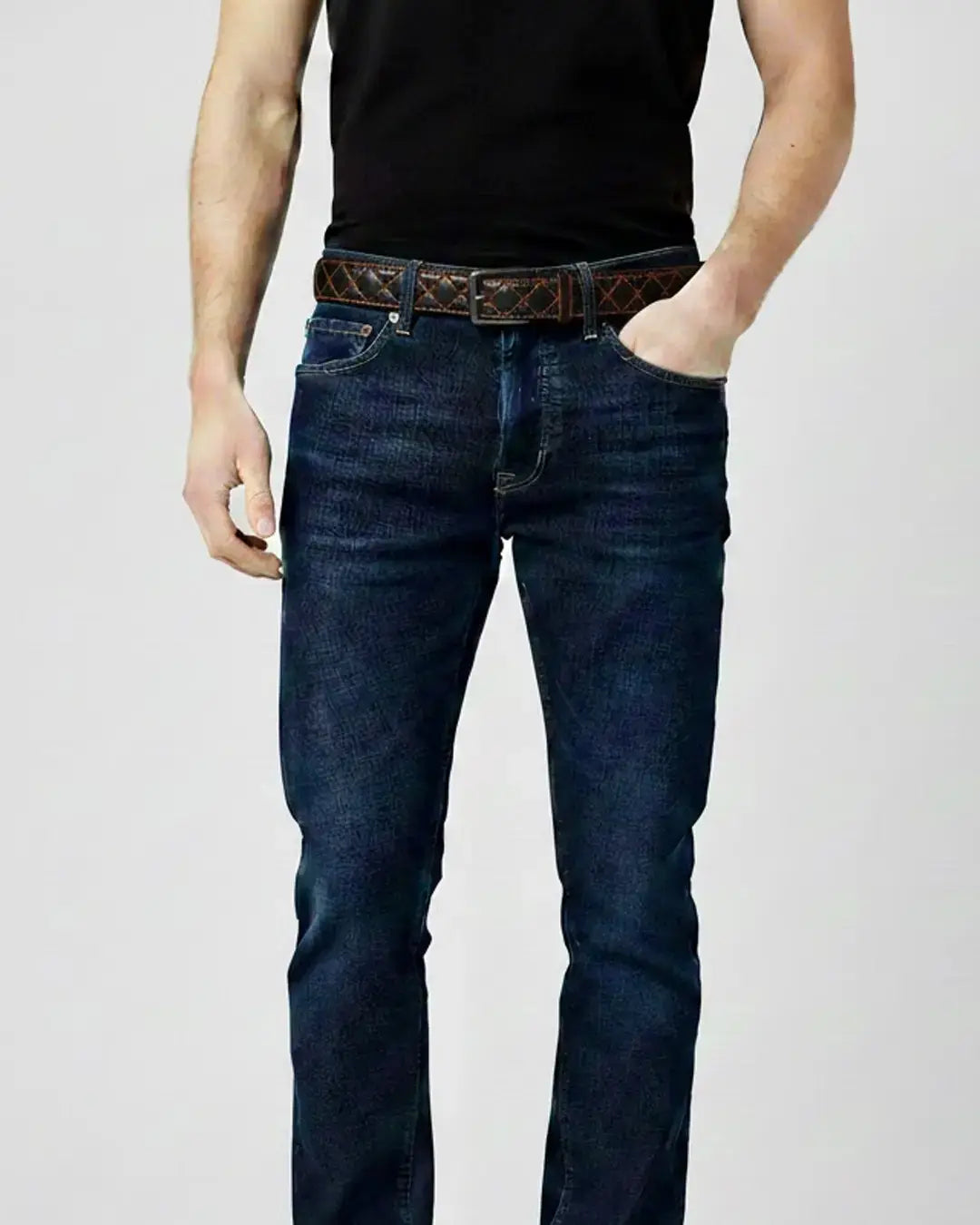Diamond Quilted Leather Belt - First Manufacturing Company - Flyclothing LLC