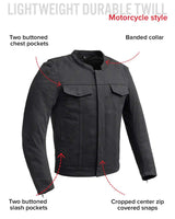 Desperado Men's Motorcycle Twill Jacket - First Manufacturing Company - Flyclothing LLC