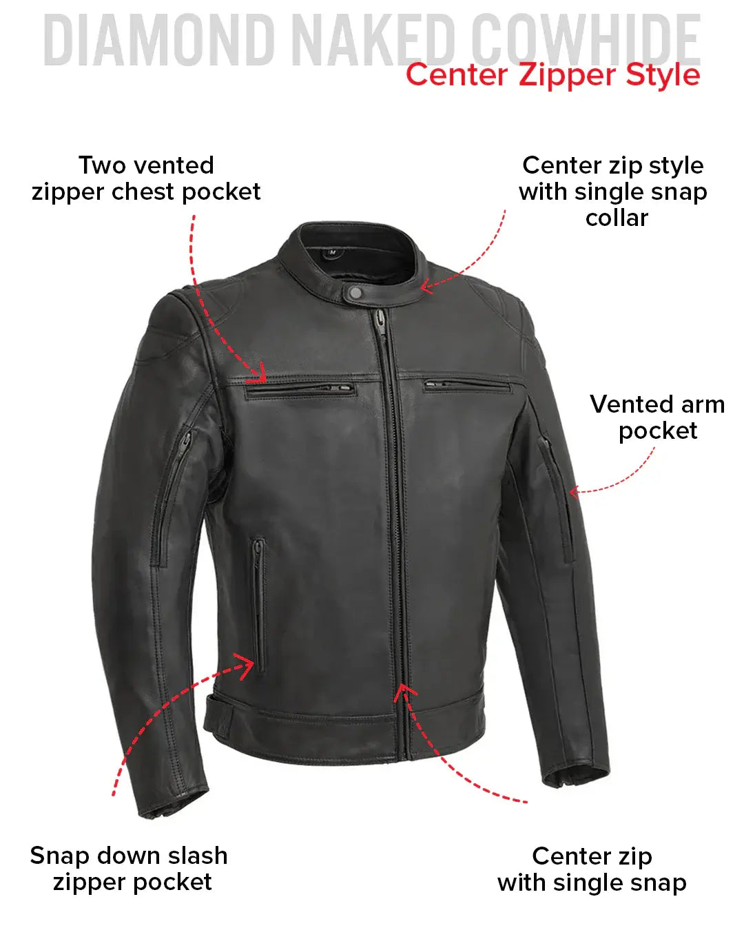 Top Performer Men's Motorcycle Leather Jacket - First Manufacturing Company - Flyclothing LLC