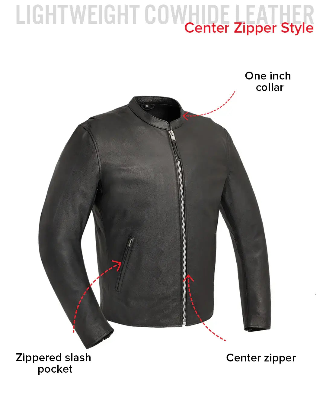 Titan Men's Motorcycle Leather Jacket - First Manufacturing Company - Flyclothing LLC