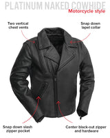 Night Rider Men's Motorcycle Leather Jacket - First Manufacturing Company - Flyclothing LLC