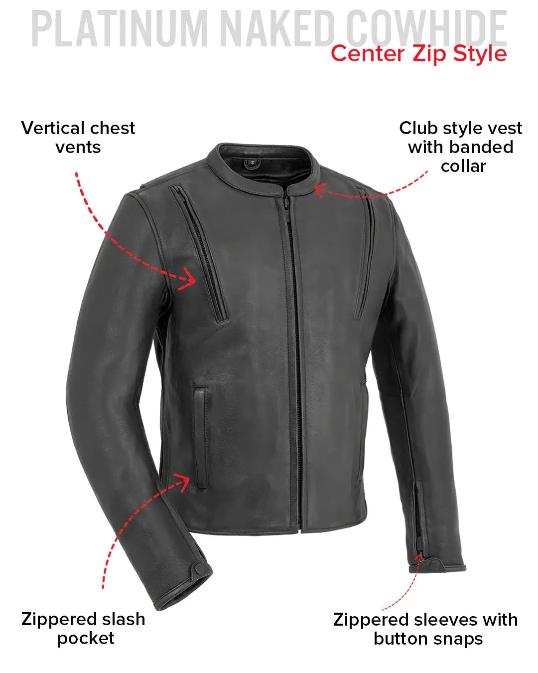 Revolt Men's Motorcycle Leather Jacket - First Manufacturing Company - Flyclothing LLC
