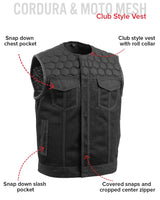 Hornet Moto Mesh Men's Club Style Vest - First Manufacturing Company - Flyclothing LLC