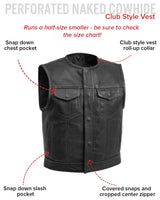 Lowside Men's Perforated Motorcycle Leather Vest - First Manufacturing Company - Flyclothing LLC