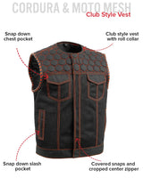 Hornet Moto Mesh Men's Club Style Vest - First Manufacturing Company - Flyclothing LLC