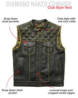 Sinister - Men's Motorcycle Leather Vest - First Manufacturing Company - Flyclothing LLC