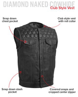 Hornet Perforated Men's Club Style Leather Vest - First Manufacturing Company - Flyclothing LLC