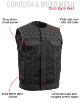 Lowside Hornet Moto Mesh Men's Club Style Vest - First Manufacturing Company - Flyclothing LLC