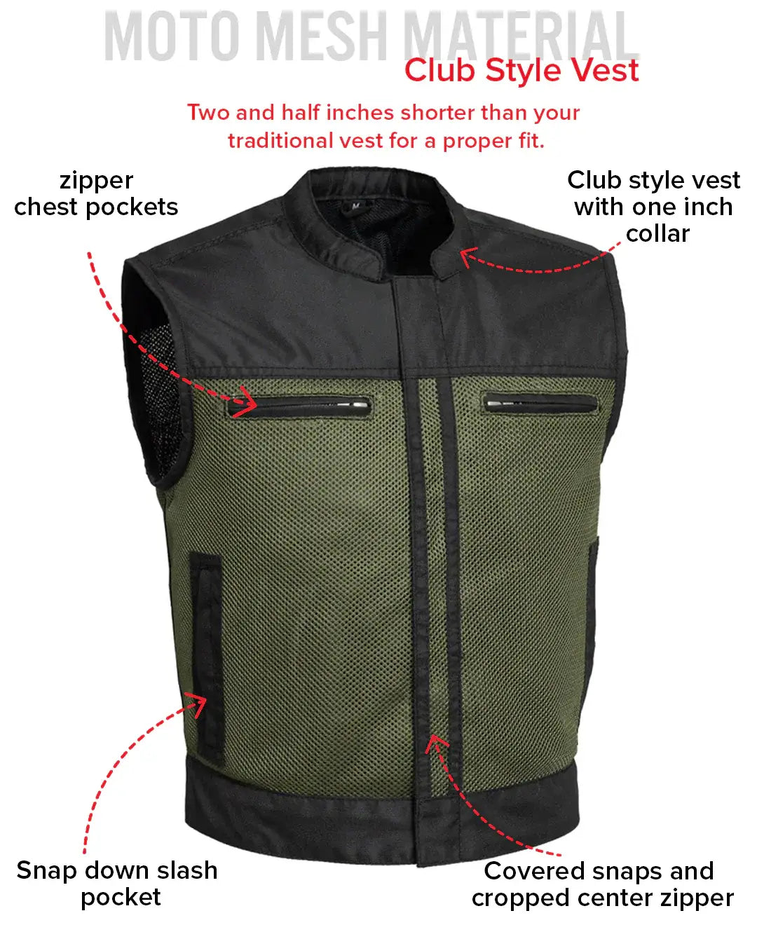 Lowrider Moto Mesh Men's Motorcycle Vest - First Manufacturing Company - Flyclothing LLC