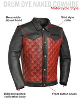 Redstrike Men’s Motorcycle Leather Jacket - First Manufacturing Company - Flyclothing LLC