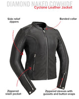 Cyclone - Women's Motorcycle Leather Jacket - First Manufacturing Company - Flyclothing LLC