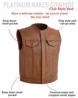 Lowside Men's Motorcycle Leather Vest - First Manufacturing Company - Flyclothing LLC