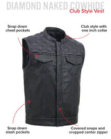 Downside Men's Motorcycle Leather Vest - First Manufacturing Company - Flyclothing LLC