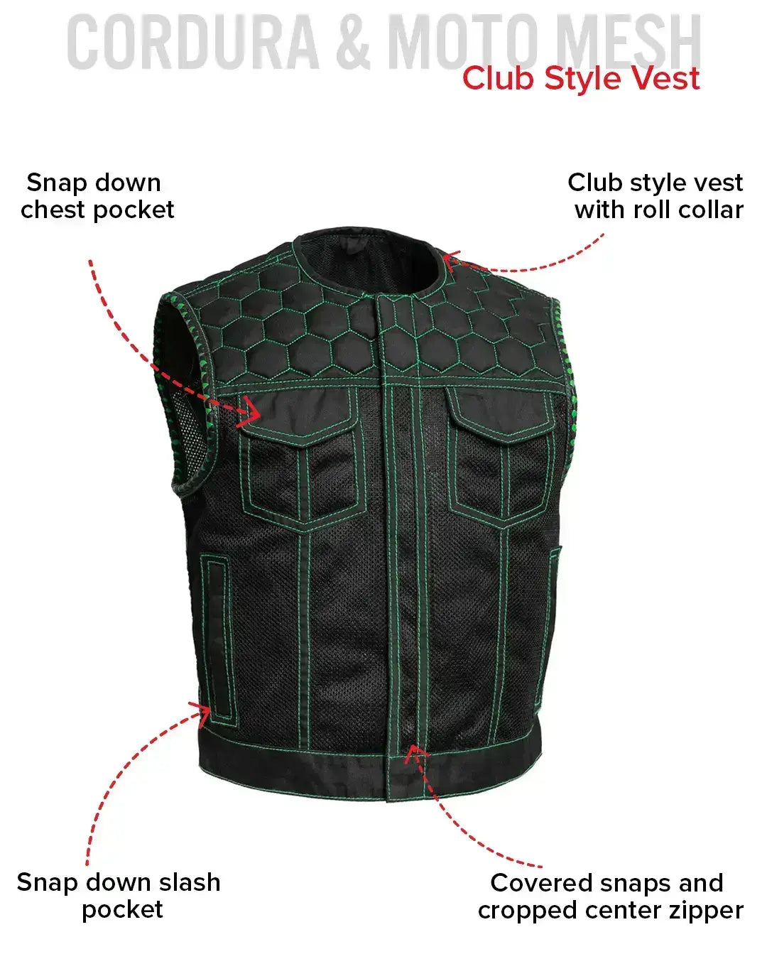 Lowside Hornet Moto Mesh Men's Club Style Vest - First Manufacturing Company - Flyclothing LLC