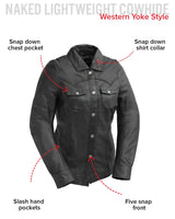 Onyx Women's Leather Motorcycle Shirt - First Manufacturing Company - Flyclothing LLC