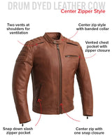 Crusader Men's Motorcycle Leather Jacket - First Manufacturing Company - Flyclothing LLC