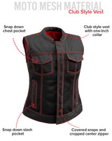 Jessica Moto Mesh Women's Motorcycle Vest - First Manufacturing Company - Flyclothing LLC
