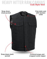 Fairfax V2 Men's Motorcycle Canvas Vest - First Manufacturing Company - Flyclothing LLC