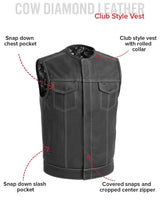 Bandit Men's Leather Motorcycle Vest - First Manufacturing Company - Flyclothing LLC