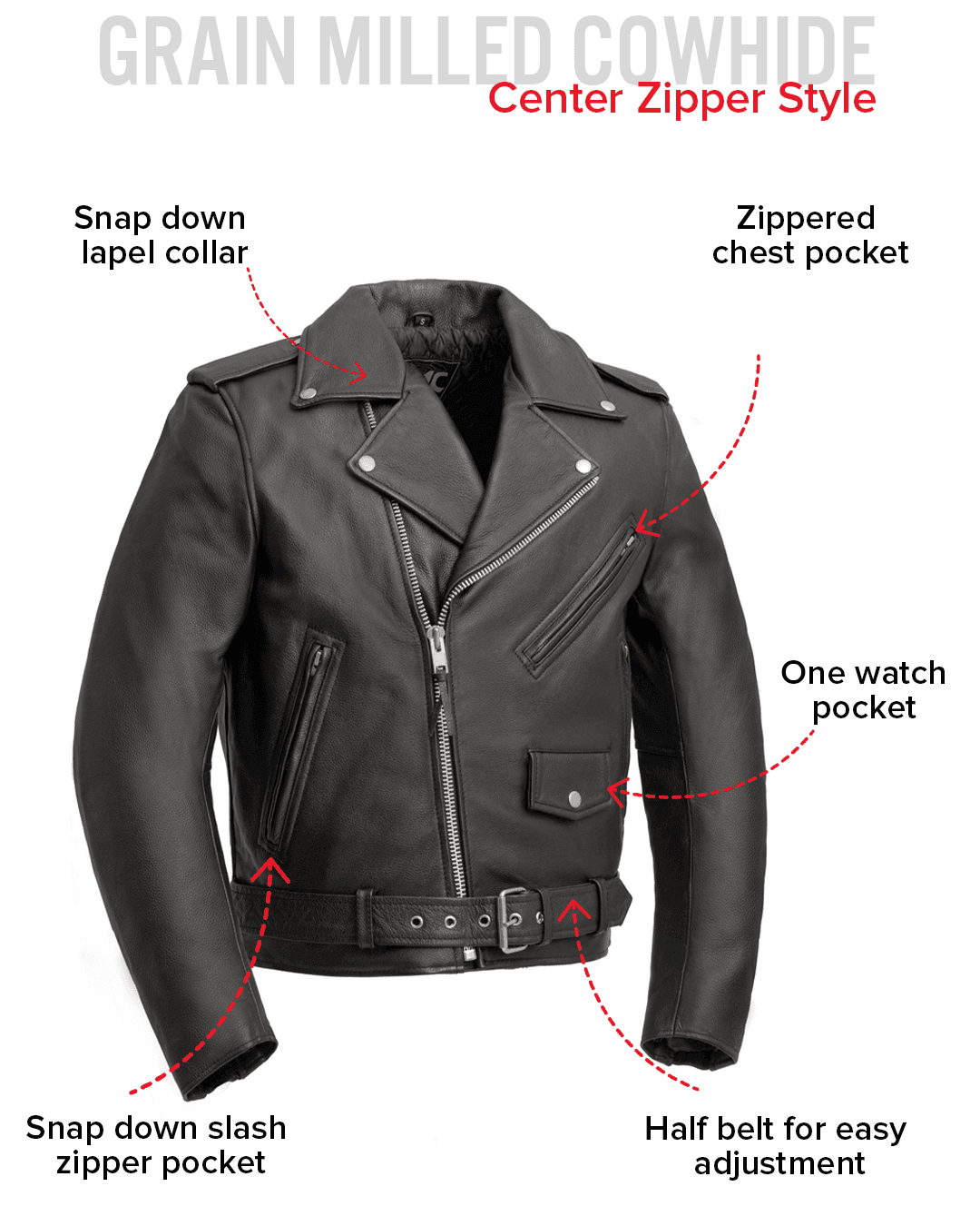 Superstar Men's Motorcycle Leather Jacket - First Manufacturing Company - Flyclothing LLC