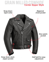 Superstar Men's Motorcycle Leather Jacket - First Manufacturing Company - Flyclothing LLC