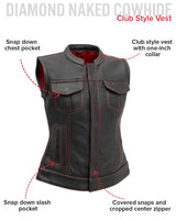 Jessica Perforated Women's Motorcycle Leather Vest - First Manufacturing Company - Flyclothing LLC