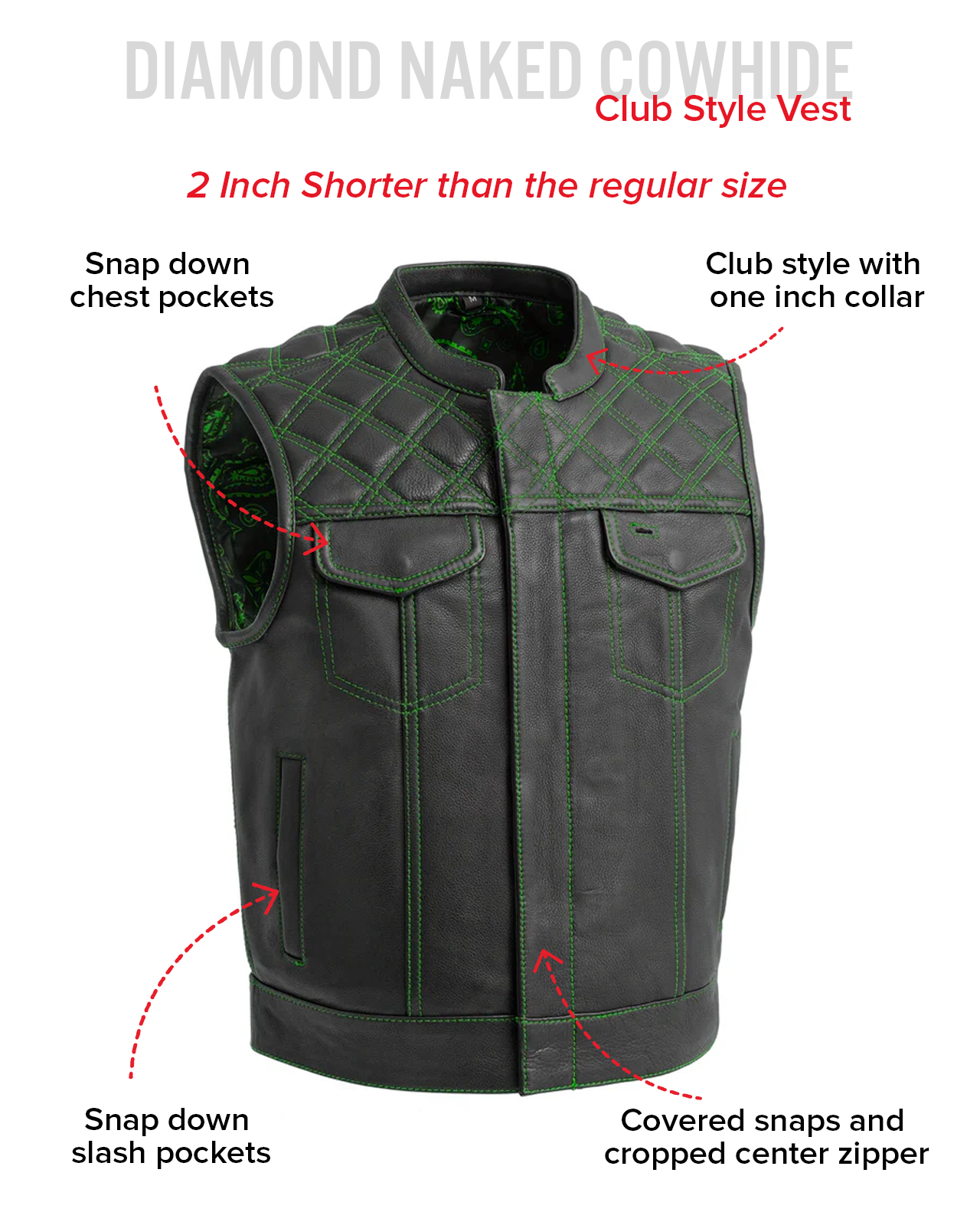 Upside Men's Club Style Leather Vest