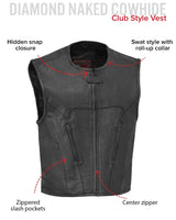 Raceway - Men's Motorcycle Perforated Leather Vest - First Manufacturing Company - Flyclothing LLC