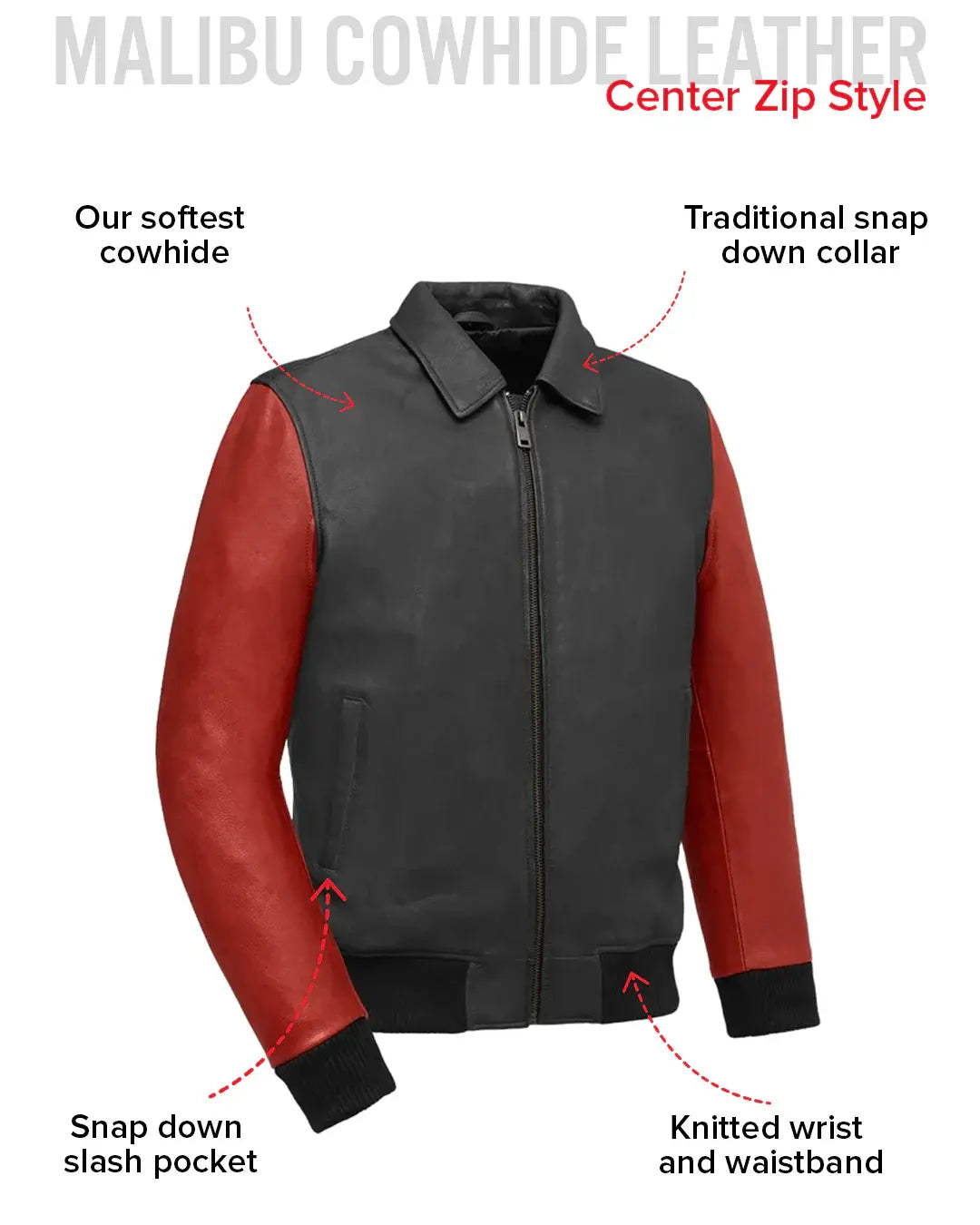 Moto Bomber Two Tone Men's Leather Jacket - First Manufacturing Company - Flyclothing LLC