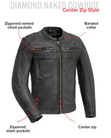 Nemesis Men's Motorcycle Leather Jacket - First Manufacturing Company - Flyclothing LLC
