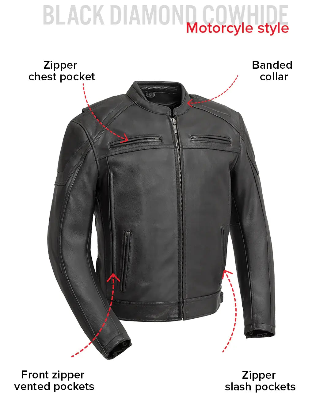 Chaos - Men's Leather Motorcycle Jacket - First Manufacturing Company - Flyclothing LLC
