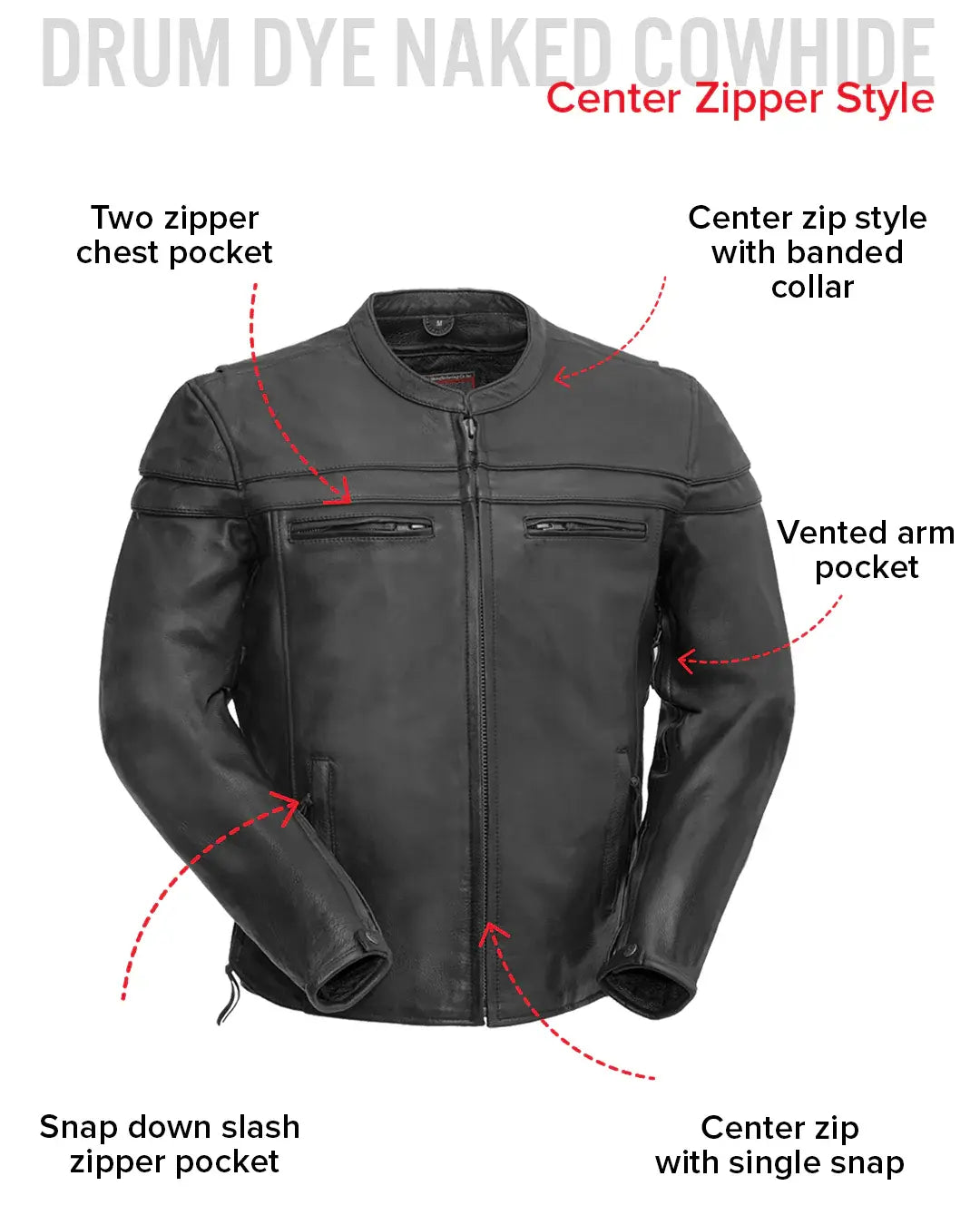 Maverick Men's Motorcycle Leather Jacket - First Manufacturing Company - Flyclothing LLC