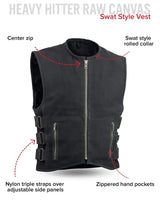 Knox - Men's Motorcycle Swat Style 20oz. Canvas Vest - First Manufacturing Company - Flyclothing LLC