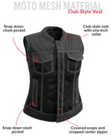 Jessica Moto Mesh Women's Motorcycle Vest - First Manufacturing Company - Flyclothing LLC