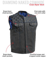 Downside Men's Motorcycle Leather Vest - First Manufacturing Company - Flyclothing LLC