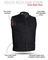 Kershaw Men's Motorcycle Denim Vest - First Manufacturing Company - Flyclothing LLC