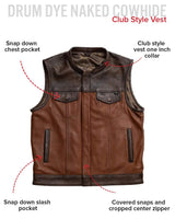 Gunner Men's Leather Motorcycle Vest (Limited Edition) - First Manufacturing Company - Flyclothing LLC
