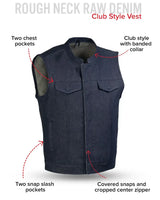 Kershaw Men's Motorcycle Denim Vest - First Manufacturing Company - Flyclothing LLC