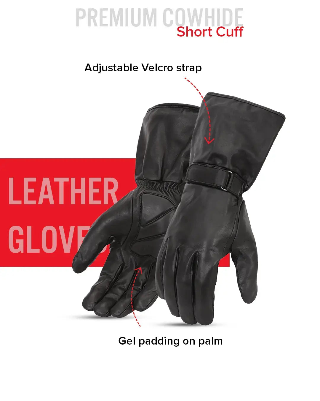 Blaze Men's Motorcycle Leather Gauntlet - First Manufacturing Company - Flyclothing LLC