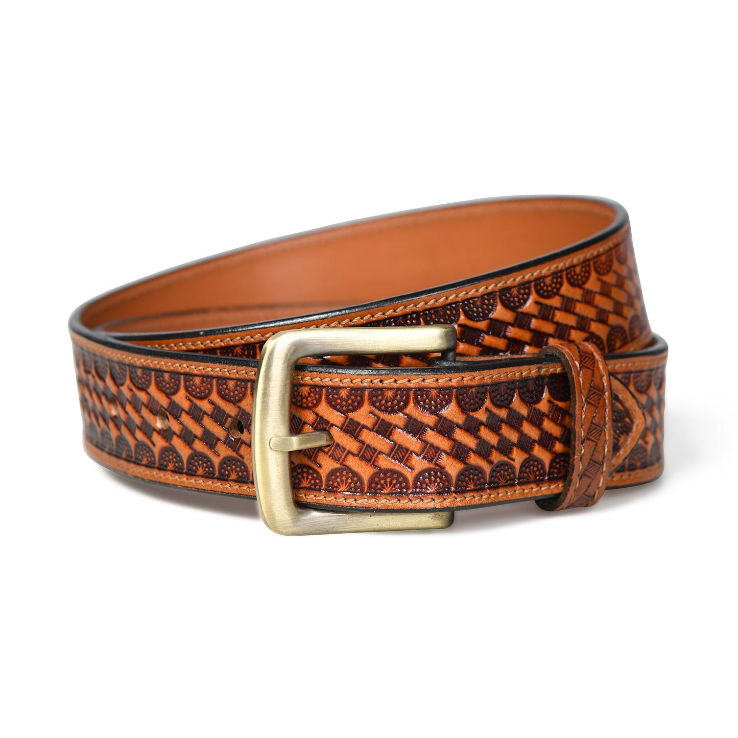 Modern Western Leather Belt - Classy Leather Bags - Flyclothing LLC