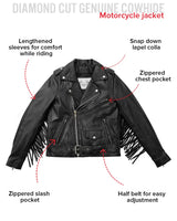 Lesley - Women's Motorcycle Leather Jacket - BHBR - First Manufacturing Company - Flyclothing LLC