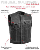 Lowside Men's Perforated Motorcycle Leather Vest - First Manufacturing Company - Flyclothing LLC