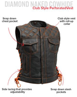 Bonnie Perforated Women's Motorcycle Leather Vest - First Manufacturing Company - Flyclothing LLC
