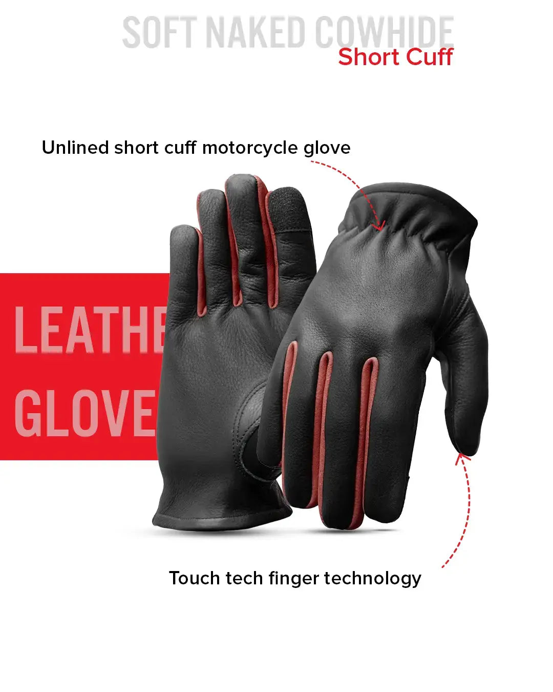 Roper Men's Motorcycle Leather Gloves - First Manufacturing Company - Flyclothing LLC